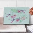 thumbnail image 2 of Hummingbirds Cutting Board, Tropical Summer Flying Avian Animal Theme Wild Nature Theme, Decorative Tempered Glass Cutting and Serving Board, Small Size, Pale Green and Pale Pink, by Ambesonne, 2 of 5
