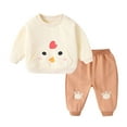thumbnail image 1 of Gibobby Conjunto de ropa para bebé y niño pequeños Niños pequeños Bebés Niños Niñas Sudadera Pullover Tops Pantalones de algodón Pantalones Traje Conjunto(Beige,18-24 Months), 1 of 3