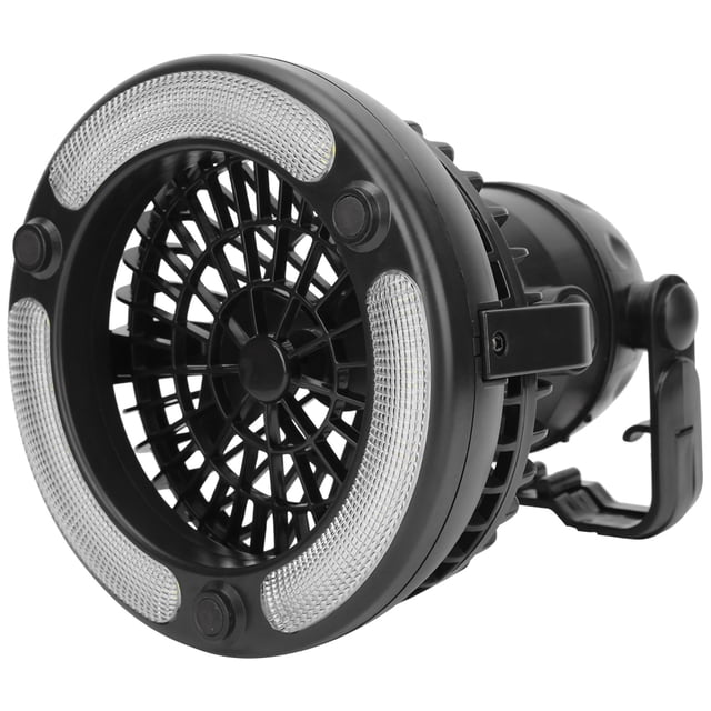 Ventilador de luz para tienda de campaña al aire libre multifunción portátil de 18 LED ligero ABS con gancho