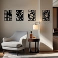 thumbnail image 4 of 4 Pack Black Abstract Metal Wall Art (16'' x 11''), Minimalist Art Wall Decor, 3D Textured Metal Wall Sculptures, for Living Room Bedroom Bathroom Study Room, 4 of 8