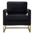 thumbnail image 6 of Diamond Sofa LAKECHBL 97 x 36 x 27 in. Lake Accent Chair in Performance Fabric with Brushed Gold Metal Base, Black, 6 of 16