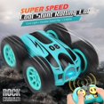 thumbnail image 2 of Stunt RC Cars Toy, 4WD 2.4Ghz Control remoto Coche Vehículos giratorios de doble cara, Juguete para niños para cumpleaños de niños y niñas, Sin batería Verde, 2 of 5