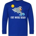 thumbnail image 3 of Inktastic Fort Myers Beach Florida Dolphin Long Sleeve Youth T-Shirt, 3 of 5