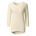 thumbnail image 2 of Daeful Hauts en Tricot pour Femmes Col Rond Chandail Tunique Unie de Travail Beige m, 2 of 6