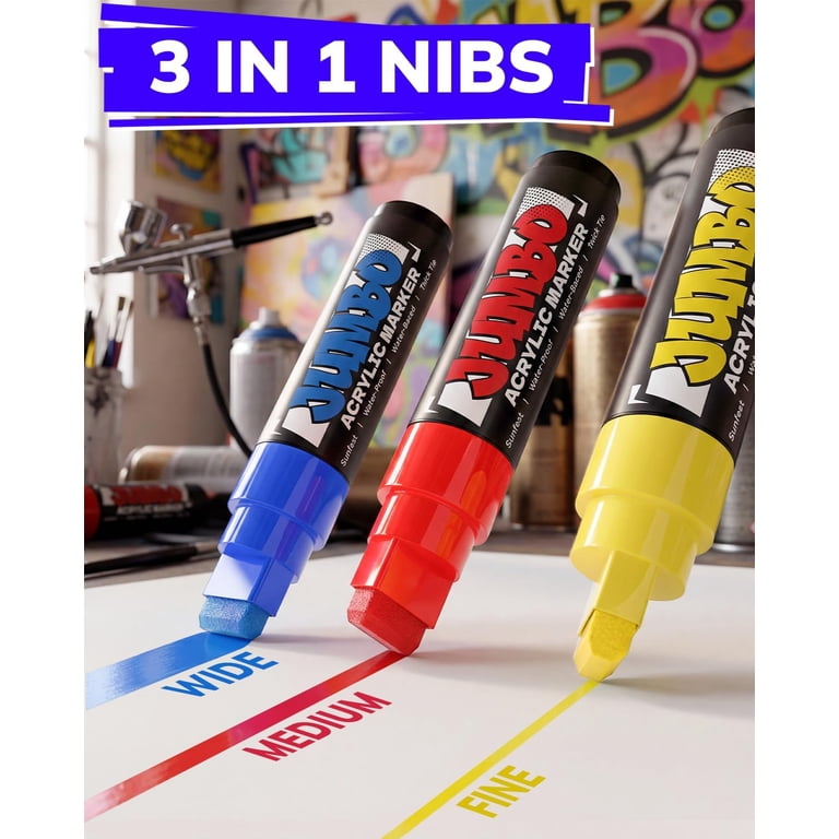 JusArt 14 Colors Jumbo Markers for Posters, 15mm Wide Tip, Thick