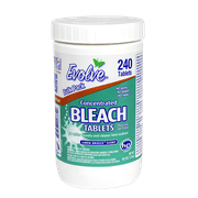 Evolve Concentrated Bleach Tablet Bulk Size, 240 Tablets, 1 Pack, Linen Breeze Scent