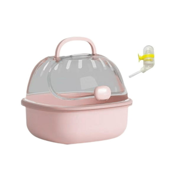 Serenable Hamster Carrier Cage with Water Bottle of Small Animal Outdoors Through Transparent Breathable Breathable Guinea Pig Wearers for Squirrels