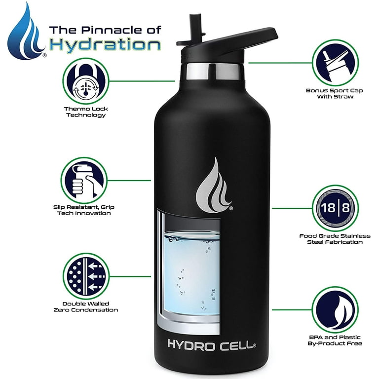 HYDRO CELL Stainless Steel Insulated Water Bottle with Straw - For Cold &  Hot Drinks - Metal Vacuum
