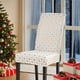 thumbnail image 1 of Fundas para sillas de comedor navideñas | Protectores de silla extraíbles y lavables con diseño de árboles dorados y copos de nieve | Tejido de poliéster para decoración navideña, 1 of 5
