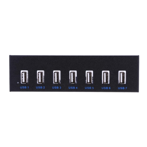 Hub USB 2.0 de 9 pines a 7 puertos Panel frontal de CD-ROM de bahía de unidad de CD-ROM de 5,25 pulgadas