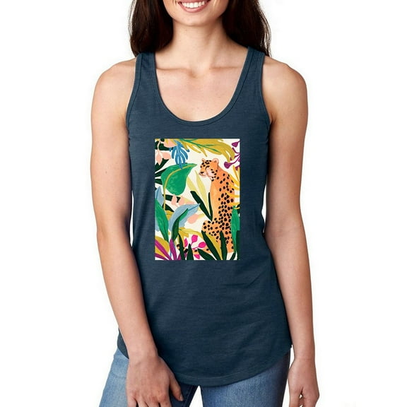 Cheetah Kingdom Collection. B Racerback Tank Women -June Erica Vess Designs, Female Small