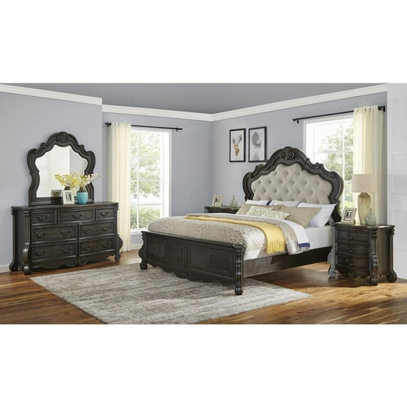 Steve Silver Rhapsody Multi-step Molasses Queen 5-Piece Wood Panel Bedroom Set