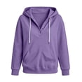 thumbnail image 6 of Asgosdo Hoodies for Women Long Sleeve Button Collar Drawstring Hooded Tops Loose Fit Sweatshirts Comfy Casual Winter Pullover, 6 of 6