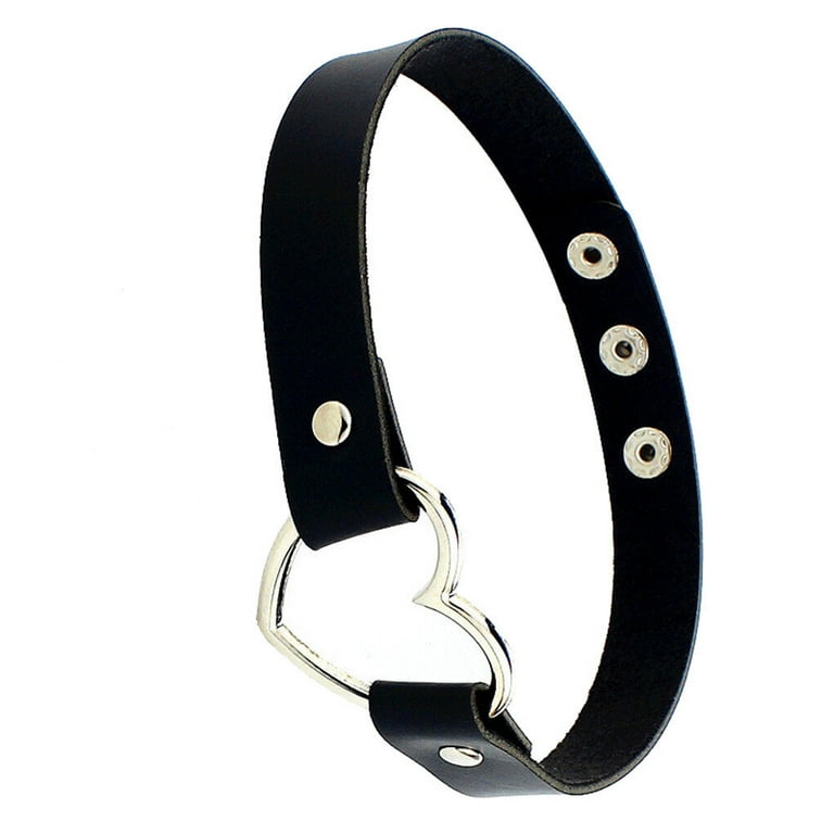 TureClos Women’s Leather Heart-shaped Collar Necklace TureClos Women’s Leather Heart-shaped Collar Necklace