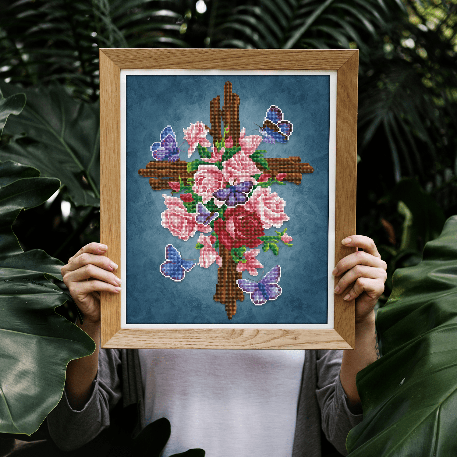 Diamond Dotz Flower Cross Diamond Painting Kits for Adults - Diamond Art Kits a Relaxing Creative Craft Kit with Dotz Gems 16x20