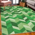 thumbnail image 3 of Geometrical Decorative Rug, Modern Herringbone Pattern with Zigzag Twisty Stripes Image Illustration, Quality Carpet for Bedroom Dorm and Living Room, 6 Sizes, Fern Green, by Ambesonne, 3 of 4