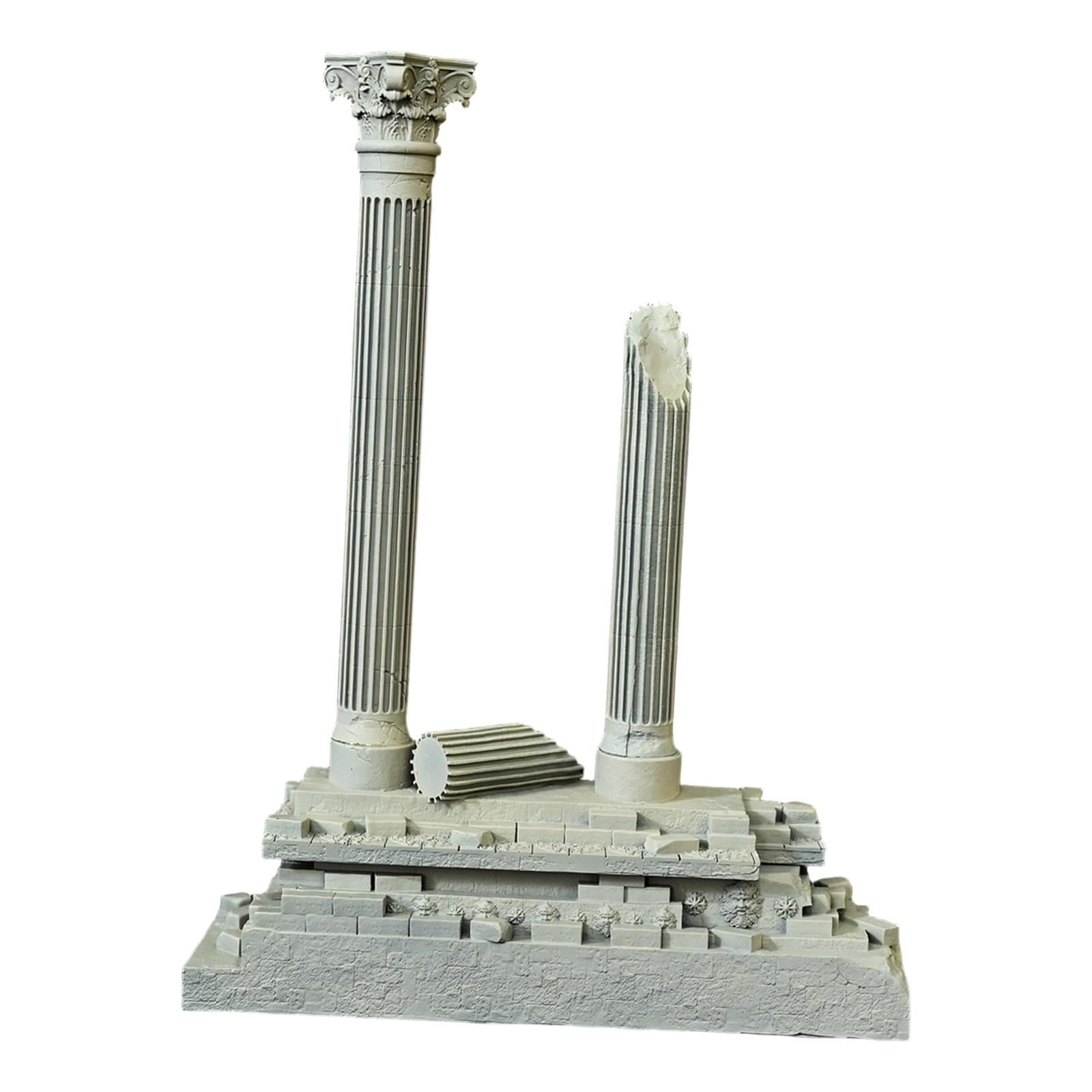 CarpNettore Roman Column Decoration Resin Aquarium Decoration Aquarium Decor Mini 18.5cm Set B