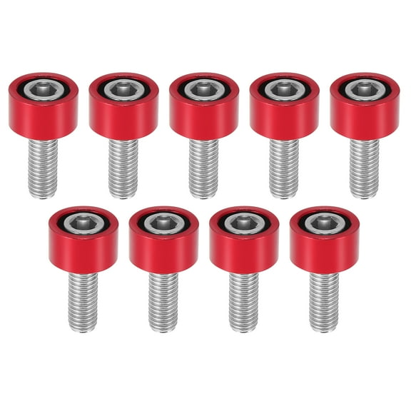 Unique Bargains 9 Pcs M8x1.25 Exhaust Header Manifold Cup Washers Bolts Engine Racing Exhaust Red for Honda for Acura