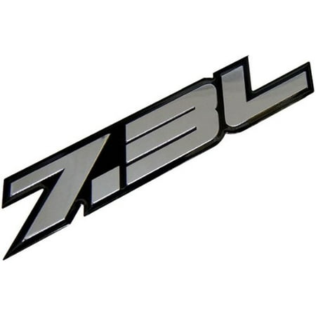 7.3L Liter SILVER on BLACK Highly Polished Aluminum Silver Chrome Truck Engine Swap Badge Nameplate Emblem for Ford Intercooled Turbo Diesel Excursion F-Series Super Duty Truck Econoline