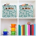 thumbnail image 7 of FREEAMG Vintage Floral with Small White Flowers Storage Basket, Durable Canvas Organizer With Handles Large Collapsible Storage Bins Boxes for Home Office - 2 Pack, 7 of 7