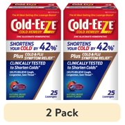 (2 pack) Cold-EEZE Plus Cold & Flu Symptom Relief Zinc Lozenges, Natural Mixed Berry, 25 Ct