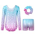 thumbnail image 3 of Girls Long Sleeve Gymnastics Leotard Cross Back Glitter Ballet Leotards for Kids 3-12Y, 3 of 8