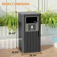 thumbnail image 2 of Outdoor Single Barrel Trash Can,Waterproof Resin Garbage Can with Garbage Labels,Durable Waste Bin for Porch, Backyard,Kitchen,for 30 to 39 Gallon Trash Bags（Black，1), 2 of 7