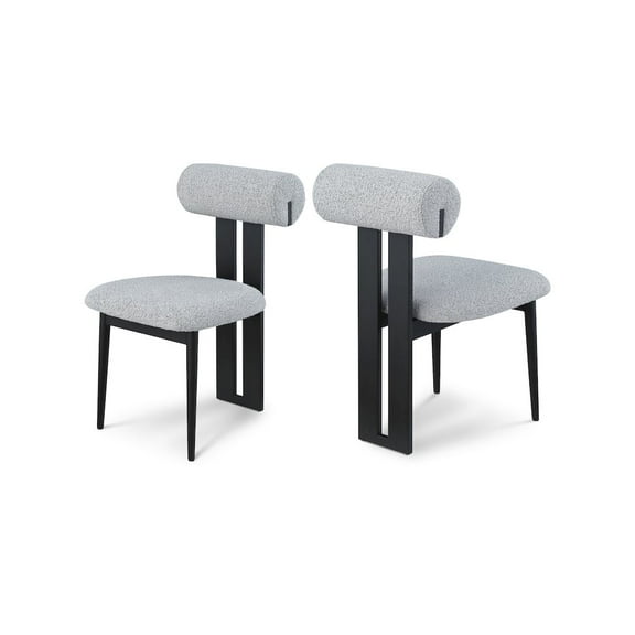 Meridian Furniture Dario Grey Boucle Fabric Dining Chair (Set of 2)