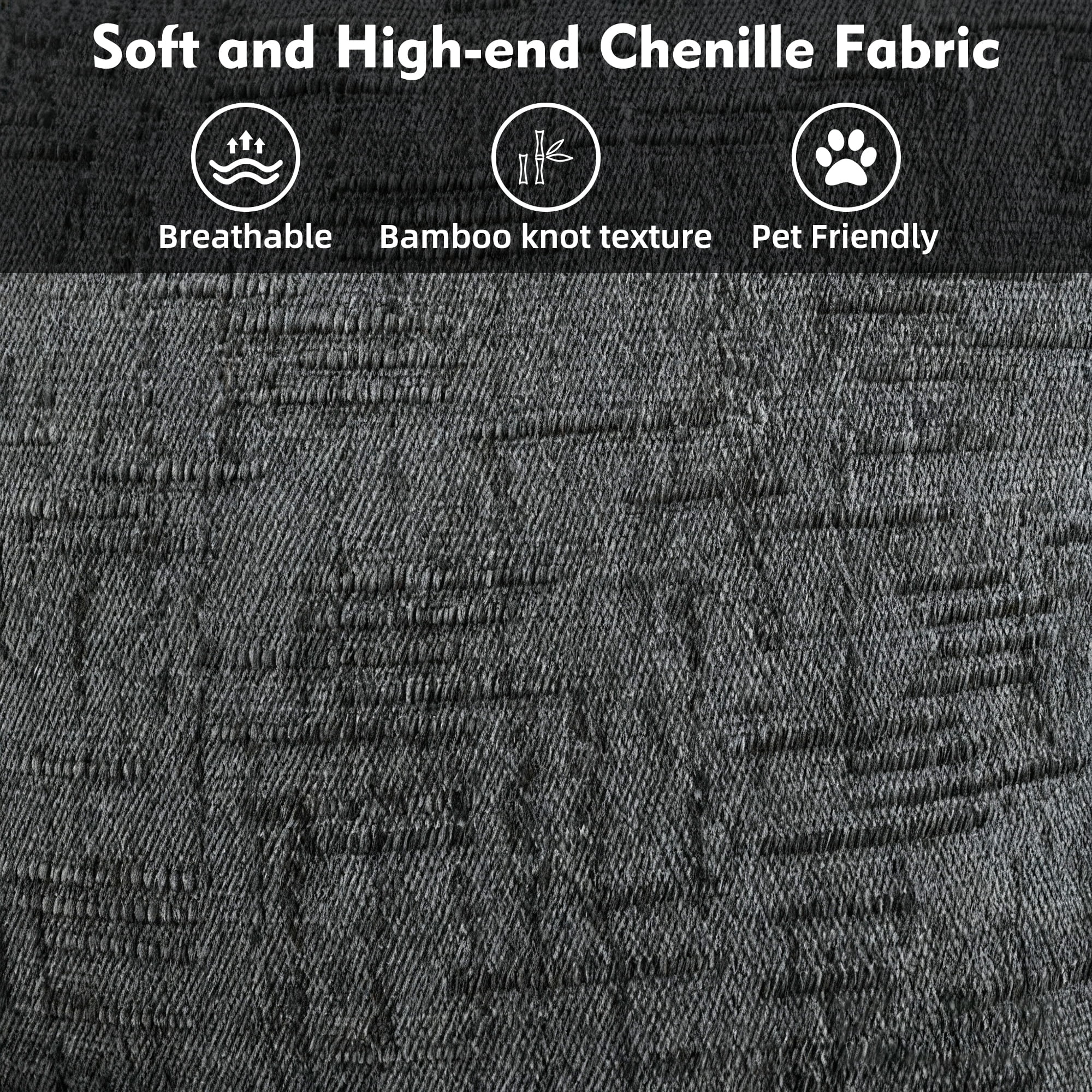 IDEALSOUL Sectional Sofa, 101" L-Shaped Modular Cloud Couch,Unique Chenille Fabric Couches and Sofas,Compression Sofa No Assembly Required(Deep Gray)