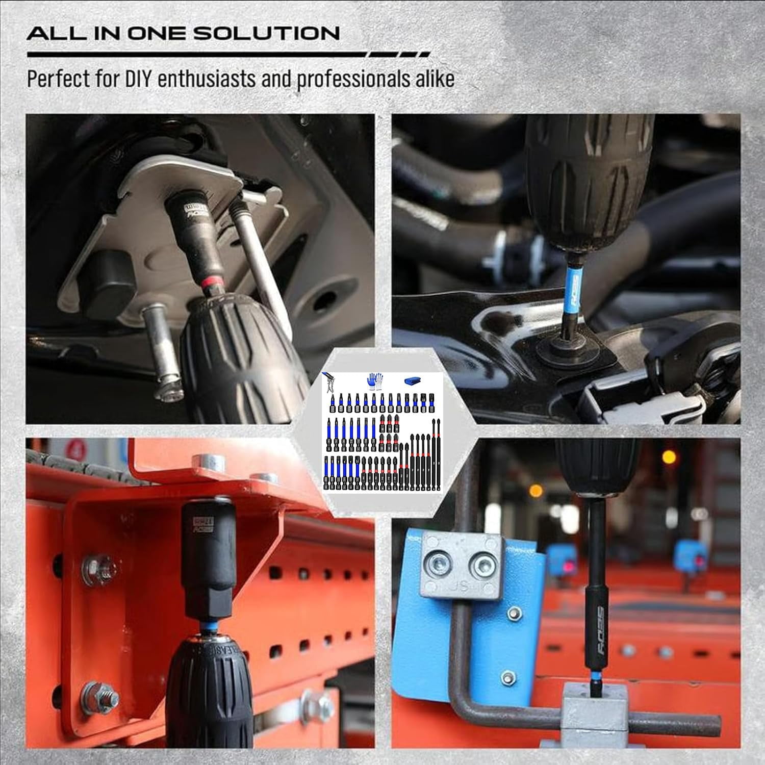 46-Piece Magnetic Impact Nut Driver Set, High Magnetic Screwdriver Drill Bit Set, Anti-Slip Impact Driver Bits Sets, for Home DIY and Workshop Work