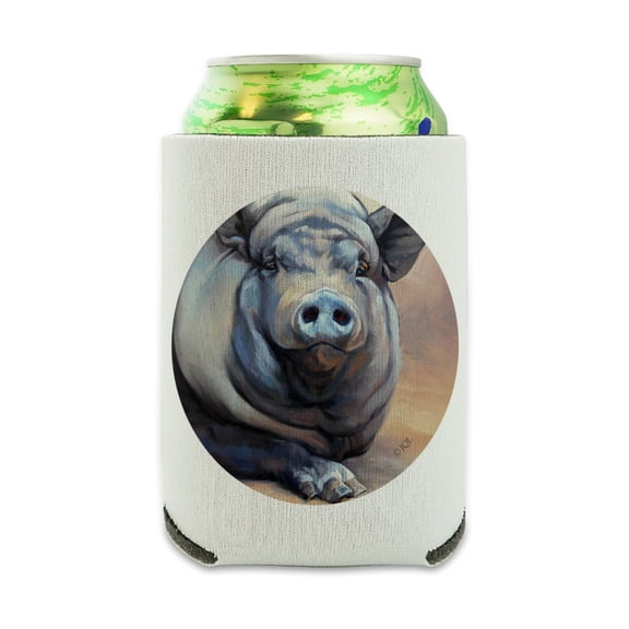 Big Large Happy Pig Hog Can Cooler - Drink Sleeve Hugger Collapsible Insulator - Beverage Insulated Holder