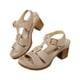thumbnail image 2 of MKLEKYY Sandalias Planas para Mujer, Cómodas Sandalias de Punta Abierta Con Tacón Alto, Calzado Informal para Primavera y Verano, Diseño Moderno de Tacón Tipo Chancla., 2 of 4