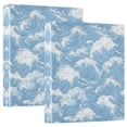 thumbnail image 2 of Light Blue Waves Pattern 3 Ring Hardcover Binders 1.5in Round Rings for Letter-Size Folder Paper Organizer Pockets for Office Student Recipe, 2 of 9