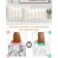 thumbnail image 3 of Cream Striped Pillow Cases Standard Size Set of 2, Smooth Satin Pillowcase for Hair and Skin, Modern Farmhouse Cream White Stripes Decorative Cooling Bed Pillow Covers with Zipper, 20x26 Inches, 3 of 5