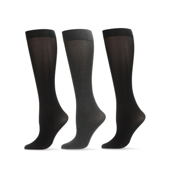 MeMoi Heather/Solid 3 Pair Trouser Socks - Womens - Female, One Size, Navy Heather-Navy-Black