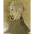 thumbnail image 2 of Helene Schjerfbeck 15x18 Gold Ornate Wood Frame and Double Matted Museum Art Print Titled - The Landlord II (Profile of a Man) (1928), 2 of 4