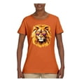 thumbnail image 2 of Lion With Sunglasses Animal Lover Womens Graphic T-Shirt, Orange, Large, 2 of 3