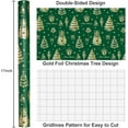 thumbnail image 3 of Christmas Tree Wrapping Paper, Green and Gold Gift Wrapping Paper, Gold Foil Christmas Tree Design Winter Holiday Gift Wrap Neutral for Gift Packaging, Festive Decoration (17 Inch X 33 Feet), 3 of 15