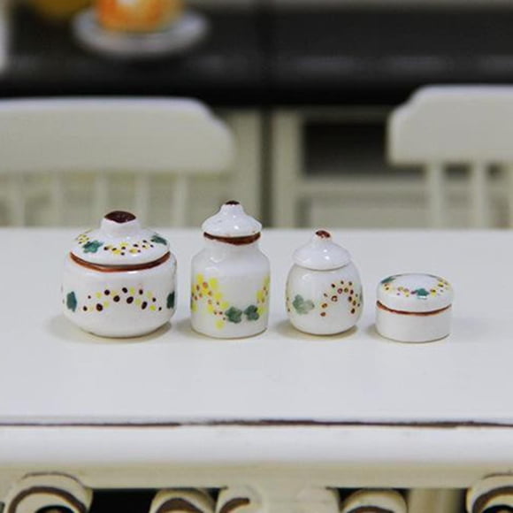 Tarros en Miniatura Yotijar Lata de Condimento 1:12 Accesorios de Decoración