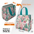 thumbnail image 3 of Pioneer Flower Floral Print Pattern Insulated Lunch Bag for Women & Adults,Large Portable Soft Cooler Lunch Bag,Thermal Food Storage Tote with Pearl Cotton,8.66L,8.75x5.75x9.5 Inch, 3 of 6