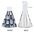 thumbnail image 3 of Yayeee Kitchen Hanging Hand Towels Set of 2 with Loop Bathroom Absorbent Tie Towel, Blue Cats and Hearts, 3 of 7