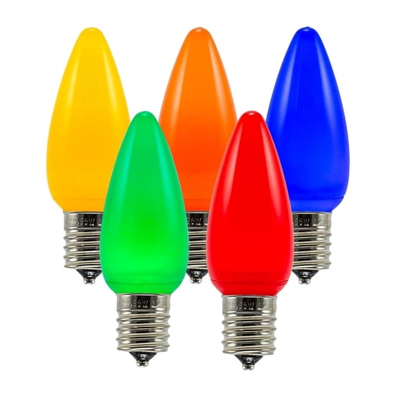 Pro Christmas C9 LED SMD Frosted Multicolor Retrofit Replacement Bulbs, 25 count