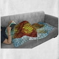 thumbnail image 6 of Fish Soft Flannel Fleece Blanket, Stained Glass Inspired Mosaic Art Fish with Tangerine and Sky Tones Illustration, Cozy Plush for Indoor and Outdoor Use, 60" x 80", Orange and Blue, by Ambesonne, 6 of 6