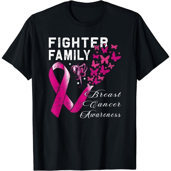 Breast Cancer Awareness Fighter Family Cancer T-Shirt