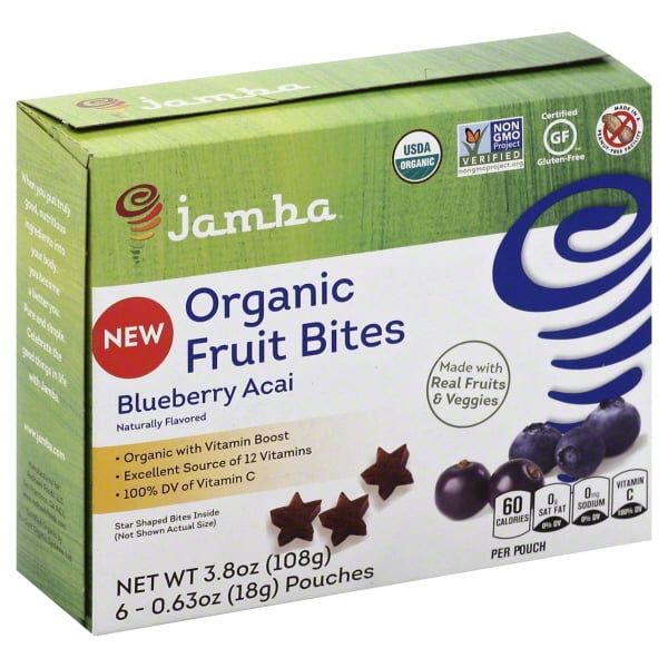 Jamba Juice Organic Blueberry Acai Fruit Bites, 6 pouches