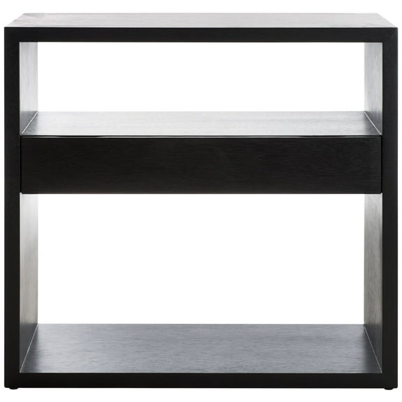SAFAVIEH Munson Contemporary Wood Console Table with Drawer, Black