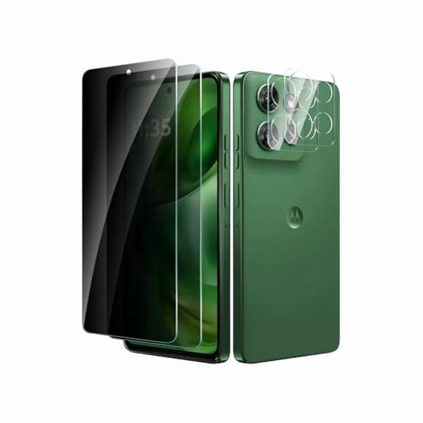 Chenchen 2+2 Pack for Motorola Moto G Power 2025 Privacy Screen Protector with Camera Lens Protector, Anti Spy Tempered Glass Protection Film 9H Hardness, Scratch Resistant, Case Friendly
