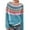 Blue #808, variant on Bovemsi Sweaters for Women Cozy Women's Knitted Isle Print Retro Sweater Casual Loose Crewneck Long Sleeve Cropped Pullover Tops Fall Sweaters