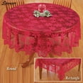 thumbnail image 2 of Spencer Red Lace Holiday Tablecloth Cover Round 71" Diameter with Engineered Jacquard Modern Christmas Table Cloths, 2 of 7