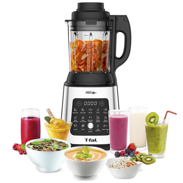 T-Fal Licuadora Ultraforce Cook 1400W | Función de Cocción, 10 Programas Automáticos, Cuchillas Powe